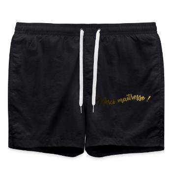 MERCI. MERCI MAÎTRESSE. CADEAU MAÎTRESSE. VACANCES - Short de bain - noir - Devant - AI Model Male 185 light (185cm)