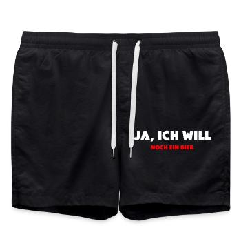 JGA Junggesellenaschied Polterabend - Badeshorts - Schwarz - Vorne - AI Model Male 185 light (185cm)