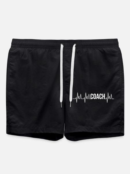 coach battement cœur humour coach sport - Short de bain - noir