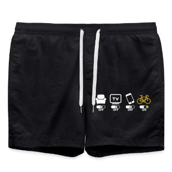 Radfahren Radfahren Radfahren Humor - Badeshorts - Schwarz - Vorne - AI Model Male 185 light (185cm)