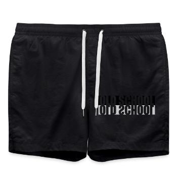 Vieille école en miroir - Short de bain - noir - Devant - AI Model Male 185 light (185cm)