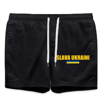 Slava ukraini - Badeshorts - Schwarz - Vorne - AI Model Male 185 light (185cm)