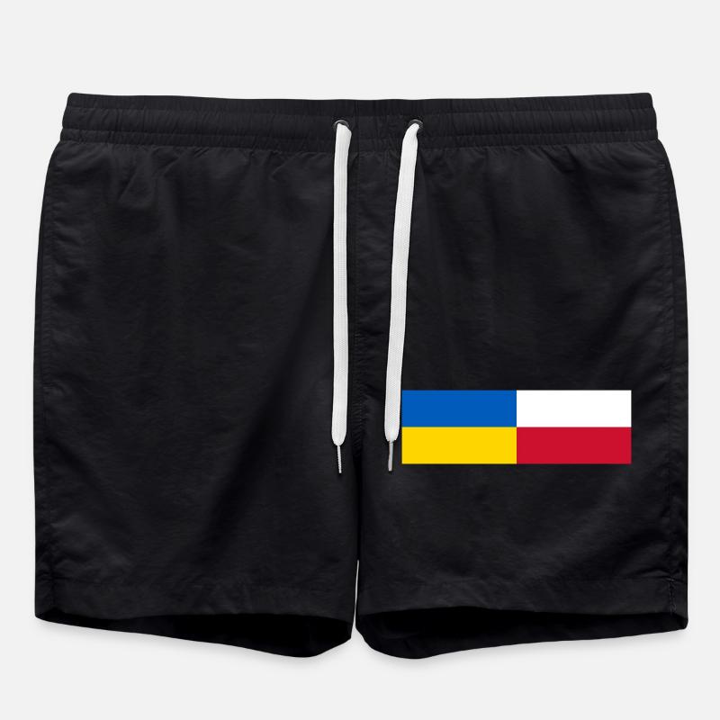 Ukraine Pologne drapeau ensemble - Short de bain - noir