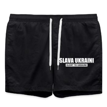 Slava ukraini - Badeshorts - Schwarz - Vorne - AI Model Male 185 light (185cm)