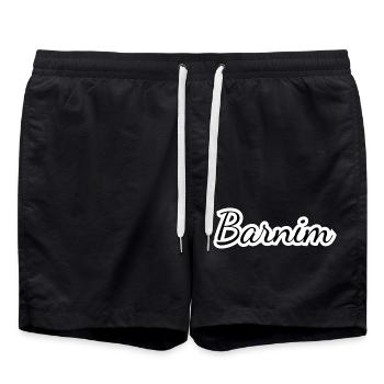 Barnim - Textdesign mit Stadtnamen - Badeshorts - Schwarz - Vorne - AI Model Male 185 light (185cm)