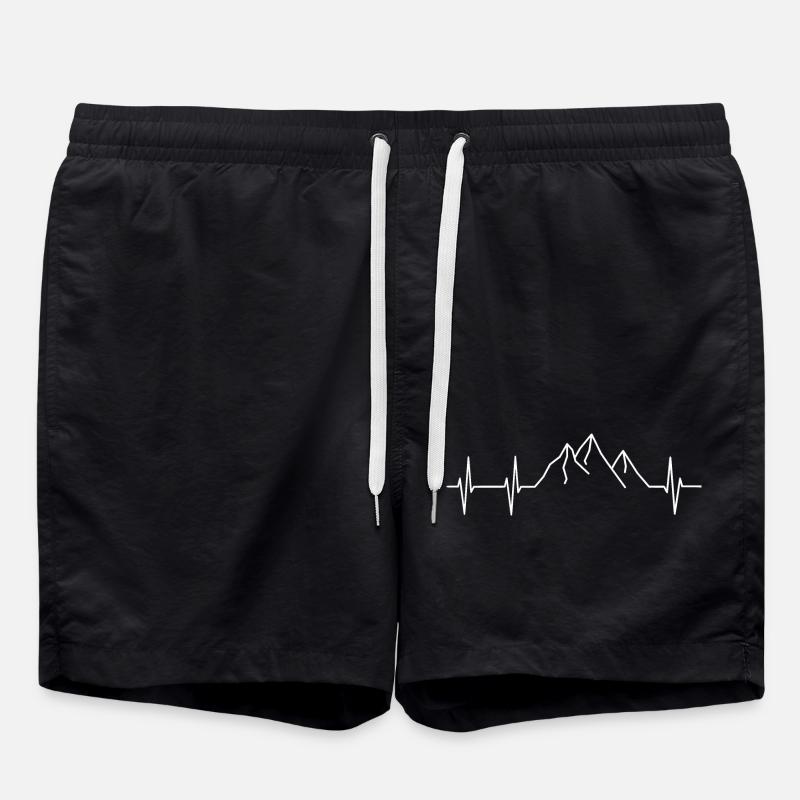 Mountains Heartbeat - Swim Trunks - black