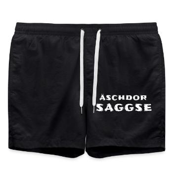 Äschdor Saggse Echter Sachse - Badeshorts - Schwarz - Vorne - AI Model Male 185 light (185cm)