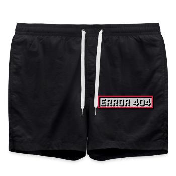 Erreur 404 Message Ordinateur - Short de bain - noir - Devant - AI Model Male 185 light (185cm)