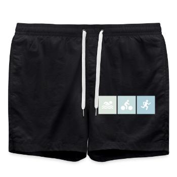 Triathlon Triathlet Shirt - Badeshorts - Schwarz - Vorne - AI Model Male 185 light (185cm)