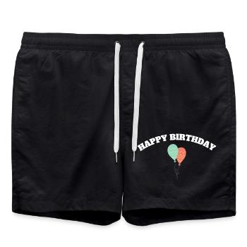 Bon anniversaire - Short de bain - noir - Devant - AI Model Male 185 light (185cm)