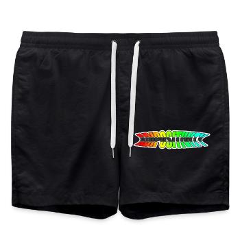 Adipositivity Rainbow - Swim Trunks - black - Front - AI Model Male 185 light (185cm)