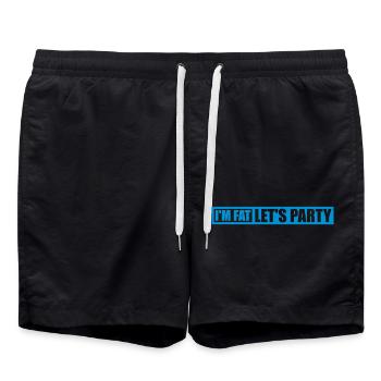 im fat lets party - Badeshorts - Schwarz - Vorne - AI Model Male 185 light (185cm)
