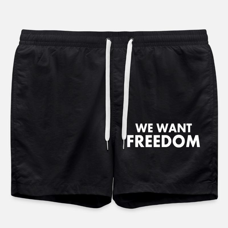 We want freedom - Swim Trunks - black