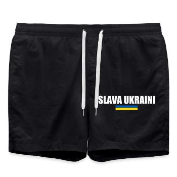 Slava ukraini - Short de bain - noir - Devant - AI Model Male 185 light (185cm)