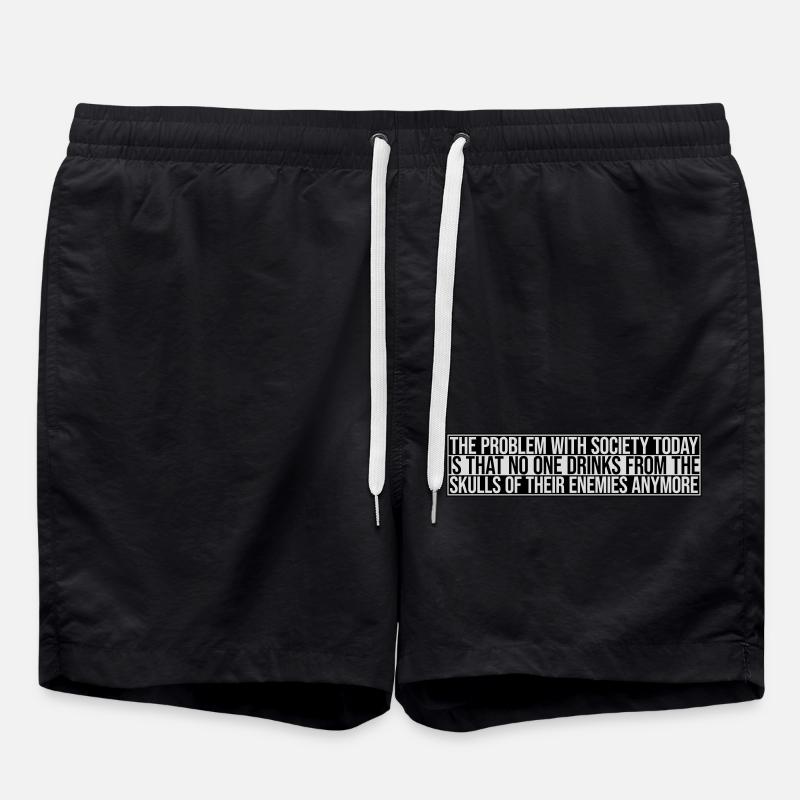 drinks from enemies skulls - Swim Trunks - black