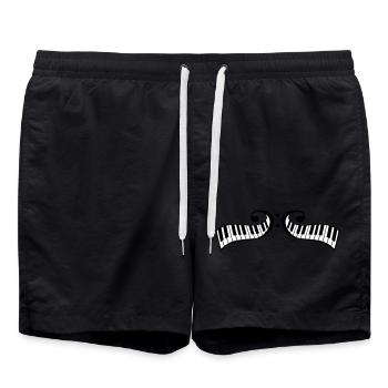 Touches de piano Touche de basse Clavier de symbole de basse - Short de bain - noir - Devant - AI Model Male 185 light (185cm)