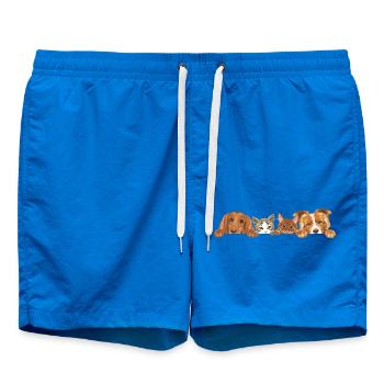 Jeter un coup d’œil à deux chats mignons et deux chiens - Short de bain - cobalt blue - Devant