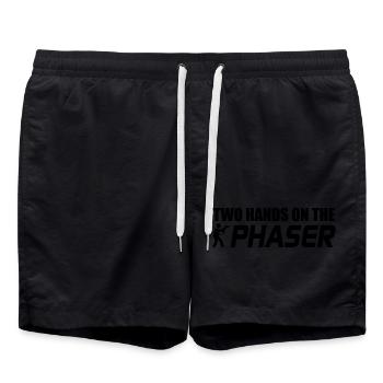 Two Hands on the Phaser - Badeshorts - Schwarz - Vorne - AI Model Male 185 light (185cm)