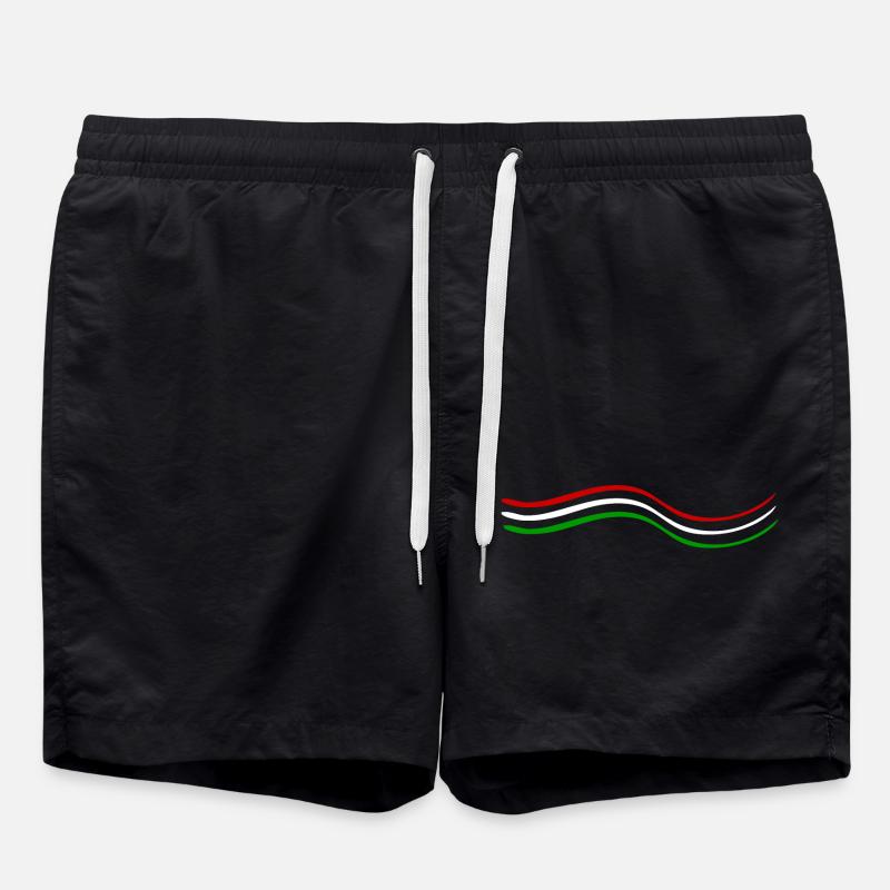 Red White Green - Swim Trunks - black