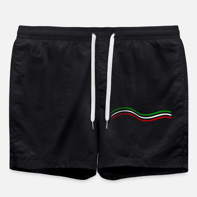 Green White Red - Swim Trunks - black