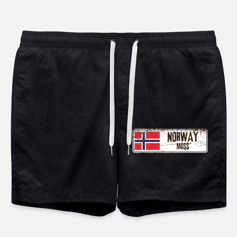 Moss Norway Flag - Swim Trunks - black