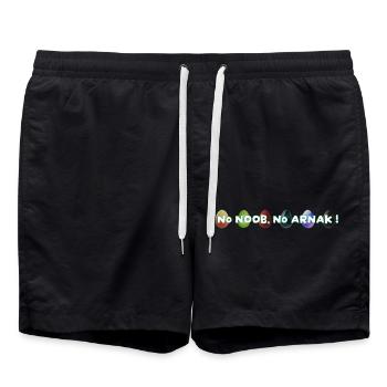 No Noob no arnak! - Badeshorts - Schwarz - Vorne - AI Model Male 185 light (185cm)