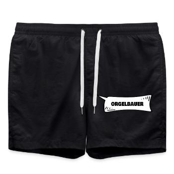 Organ builders as speech bubbles - Swim Trunks - black - Front - AI Model Male 185 light (185cm)