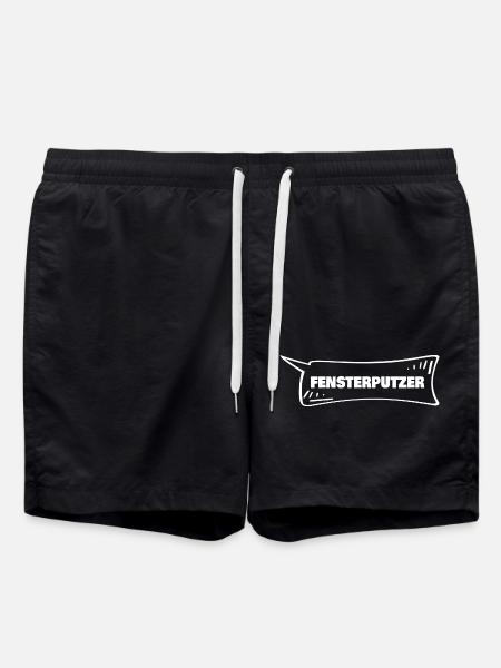 Fensterputzer als Sprechblase - Badeshorts - Schwarz