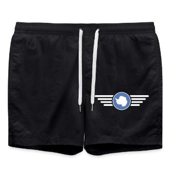 Ich liebe Antarktis, Eleganz Stil Design T-Shirt - Badeshorts - Schwarz - Vorne - AI Model Male 185 light (185cm)