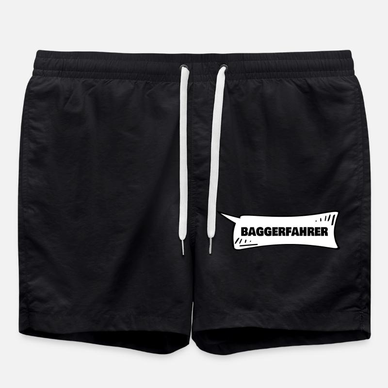 Sprechblase Baggerfahrer - Badeshorts - Schwarz