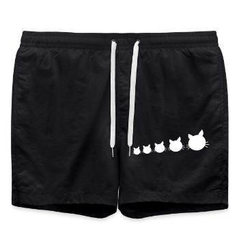 Lots of Cats Row 5 Friends Team Crew Heads Fun - Swim Trunks - black - Front - AI Model Male 185 light (185cm)