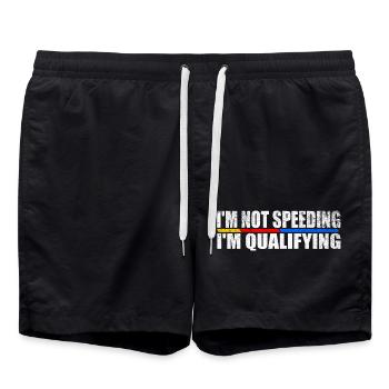 I'm not speeding I'm qualifying - Swim Trunks - black - Front - AI Model Male 185 light (185cm)