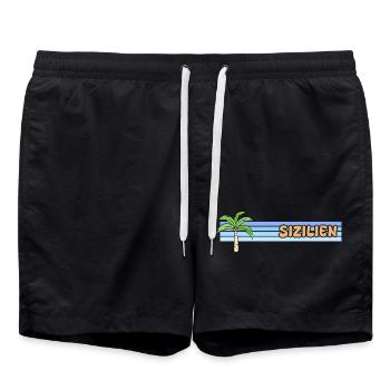 Cadeau pour la Sicile - Short de bain - noir - Devant - AI Model Male 185 light (185cm)
