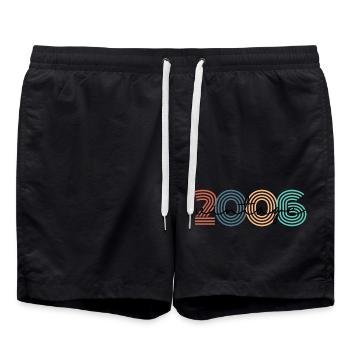 2006 Vintage Retro - Swim Trunks - black - Front - AI Model Male 185 light (185cm)