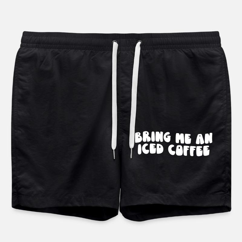 Bring Me an Iced Coffee - Swim Trunks - black
