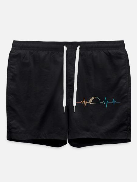 Herzschlag Retro Tacos - Badeshorts - Schwarz