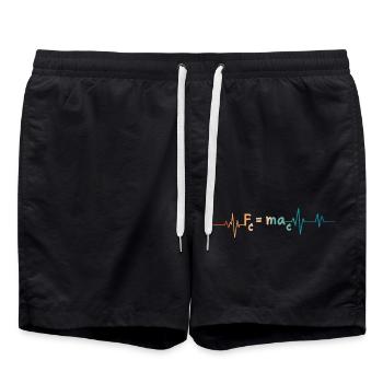 Battement de coeur rétro formule mathématique - Short de bain - noir - Devant - AI Model Male 185 light (185cm)