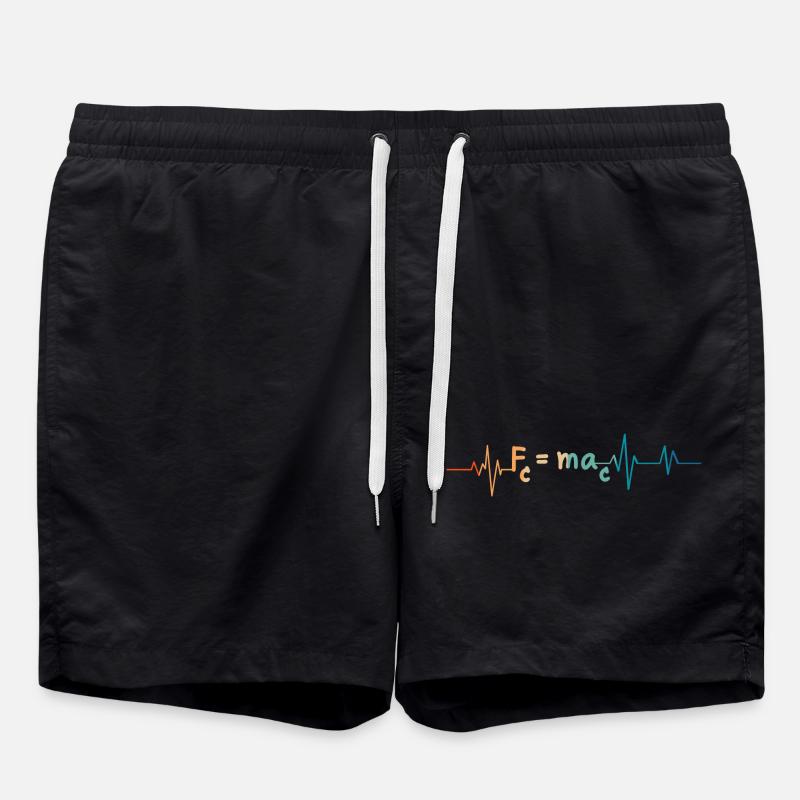 Heartbeat Retro Mathe Formel - Badeshorts - Schwarz