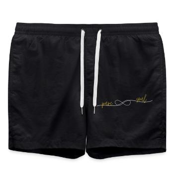 The Puresoul Lying Eight White/Gold - Swim Trunks - black - Front - AI Model Male 185 light (185cm)