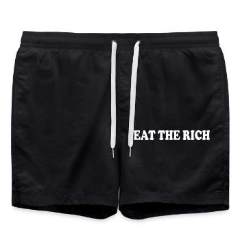 Eat the rich - Badeshorts - Schwarz - Vorne - AI Model Male 185 light (185cm)