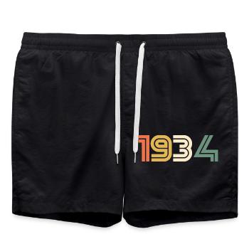 Sport Jahrgang 1934 - Badeshorts - Schwarz - Vorne - AI Model Male 185 light (185cm)
