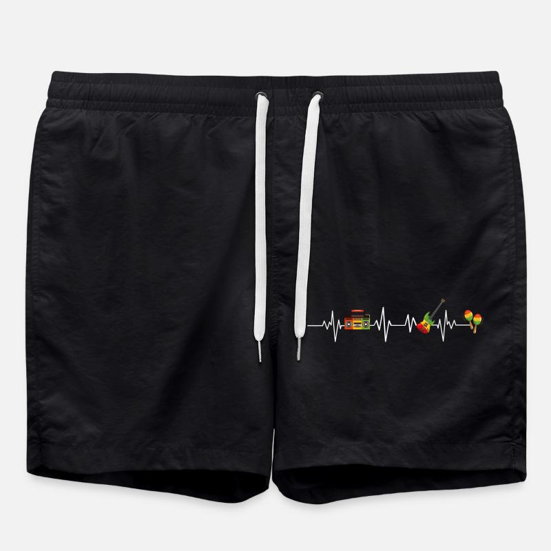 Reggae Heartbeat - Swim Trunks - black
