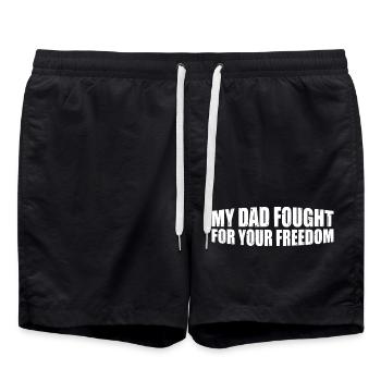 My Dad Fought For Your Freedom 8 - Badeshorts - Schwarz - Vorne - AI Model Male 185 light (185cm)