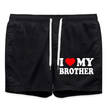 i love my brother - Short de bain - noir - Devant - AI Model Male 185 light (185cm)