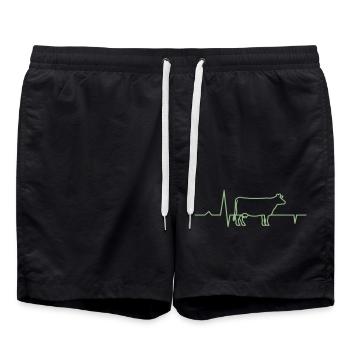t Kuhbauer Herzschlag - Badeshorts - Schwarz - Vorne - AI Model Male 185 light (185cm)