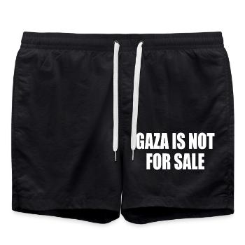 gaza is not for sale - Swim Trunks - black - Front - AI Model Male 185 light (185cm)