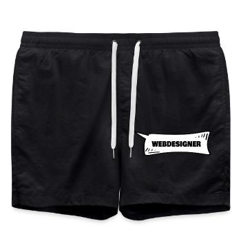 Speech Bubble Web Designer - Swim Trunks - black - Front - AI Model Male 185 light (185cm)