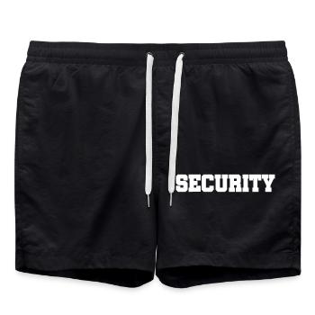 Security - Security Service - Guarding - Protection - Swim Trunks - black - Front - AI Model Male 185 light (185cm)