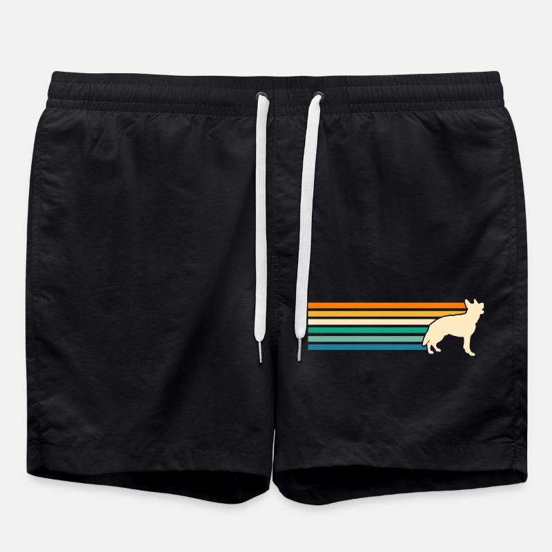 Dog German Shepherd - Swim Trunks - black