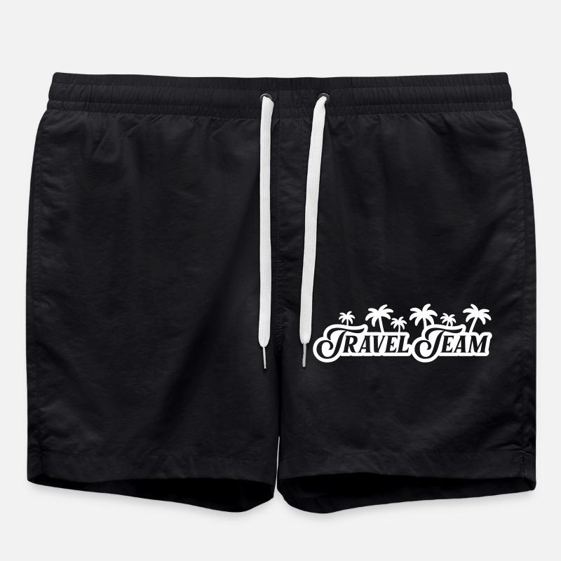 Travel Team Palm Trees - Swim Trunks - black